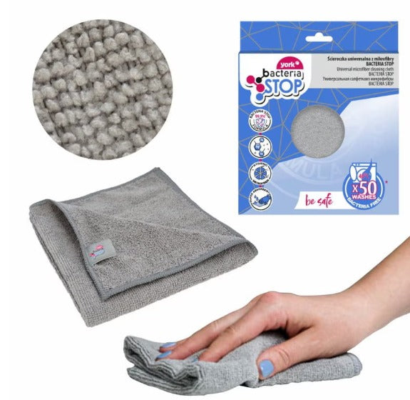 Laveta microfibra universala, Bacteria Stop, gri, 35x35cm