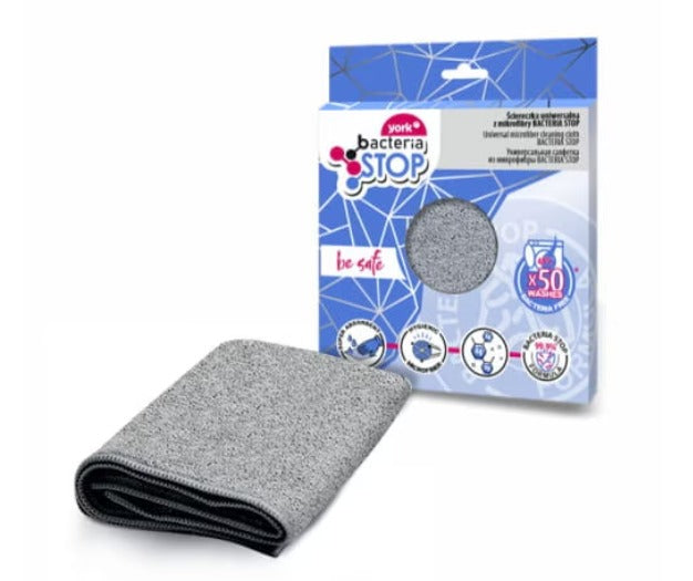 Laveta microfibra universala, Bacteria Stop, gri, 35x35cm