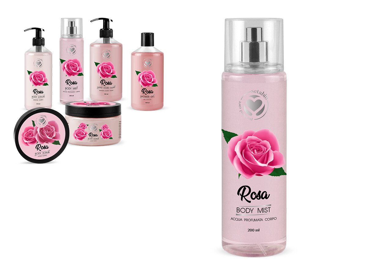 Apa parfumata pentru corp 200ml, cu aroma de trandafir