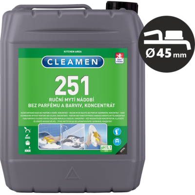 Cleamen 251 Detergent concentrat fara parfum si culoare pt. spalarea manuala a vaselor 5L
