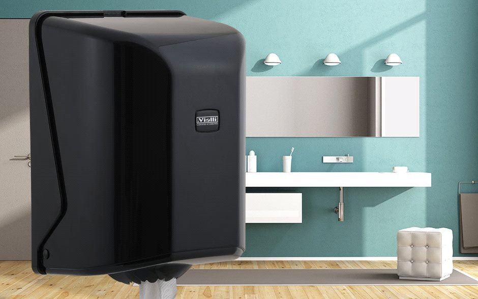 Dispenser derulare centrala,midi negru pentru rola prosop,,Vialli