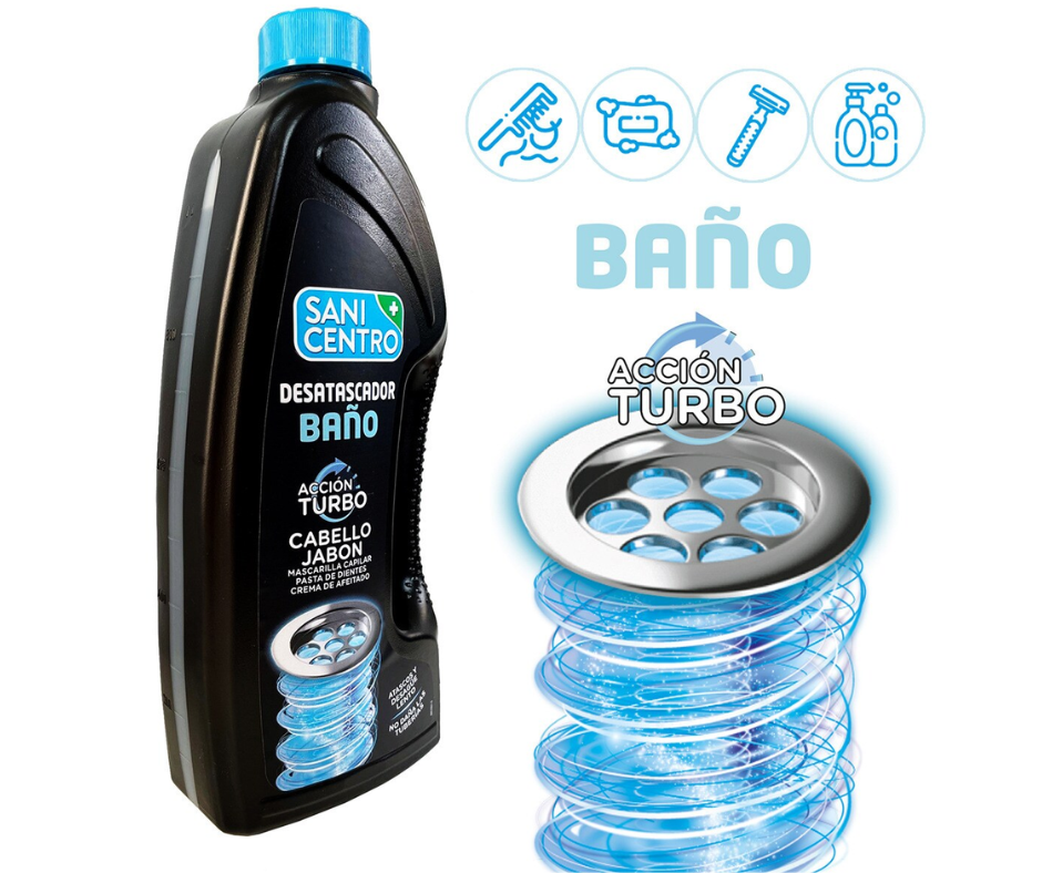 Solutie pentrru desfundat tevi baie, 1 L, Action Turbo