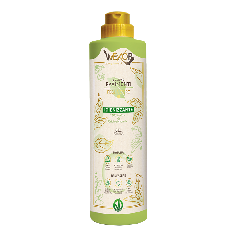 Gel pentru pardoseli igienizant si parfumat Foglia D'Oro Veganok, 750ml, Wexor