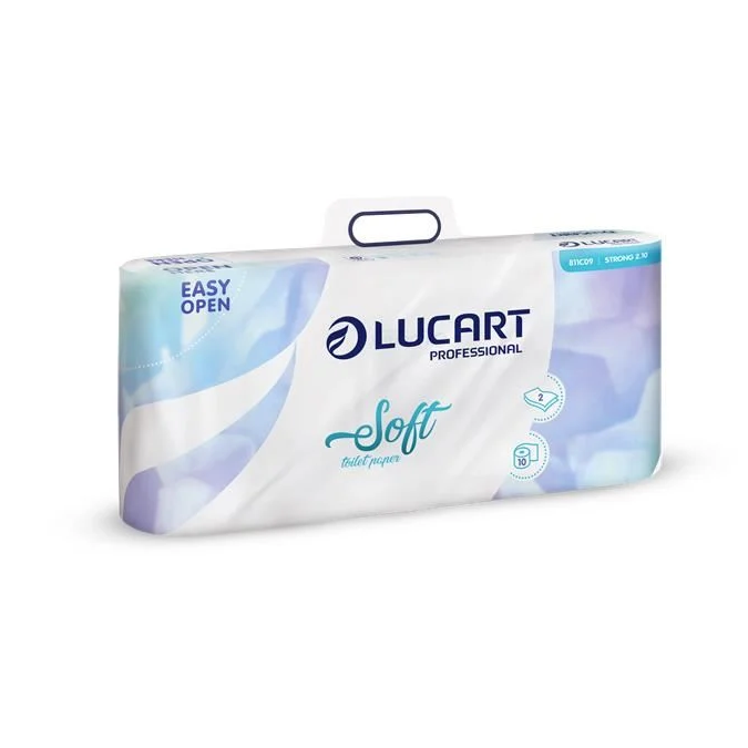 Hartie igienica alba 2 straturi, 10 role/set, 13m/rola Lucart Soft 2.10