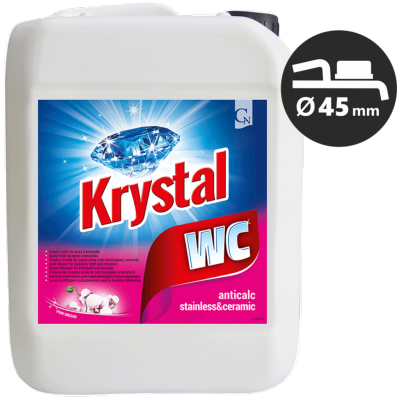 KRYSTAL WC Detartrant forte pentru oțel inoxidabil și ceramică,roz 5l
