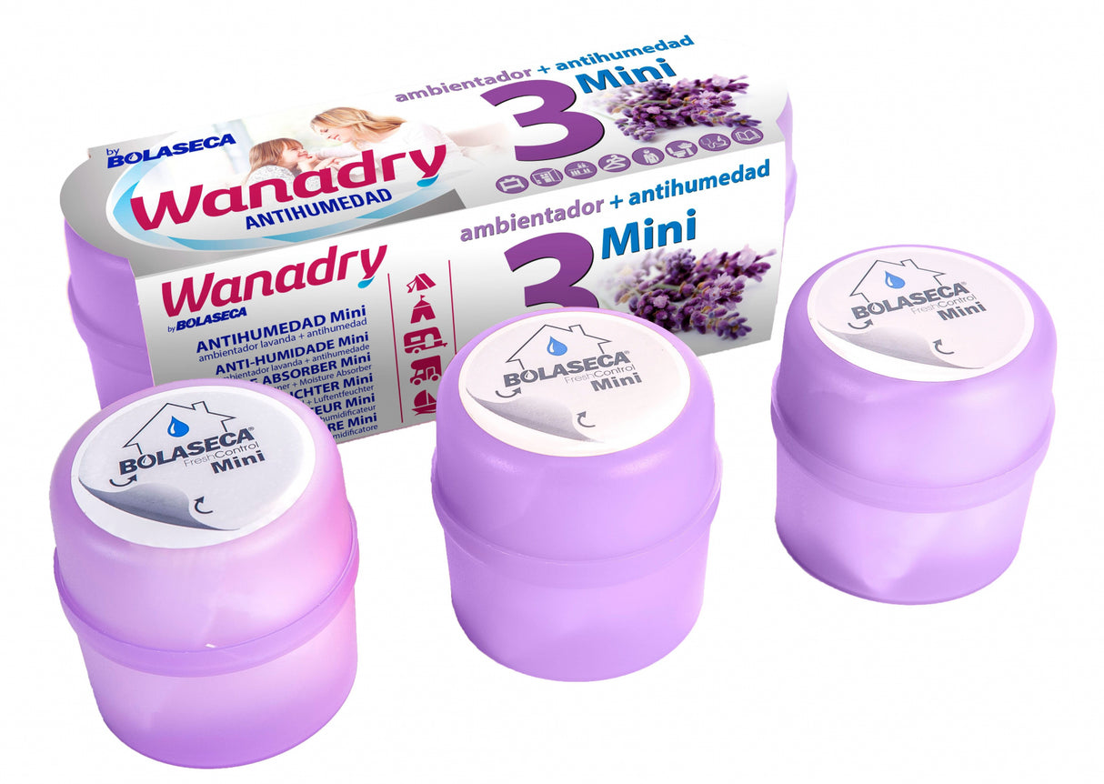 Miniabsorbante de umiditate cu saruri de Lavanda, Trimini, 3 buc x70g