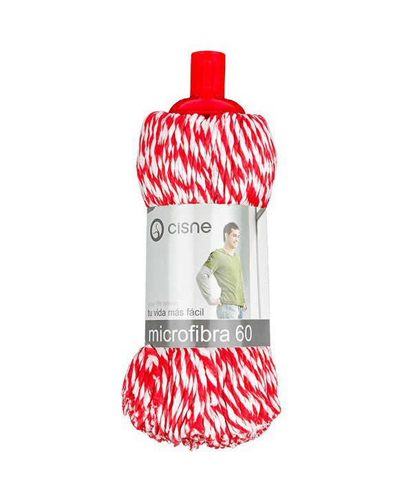 Mop umed de microfibra, alb-rosu, 150g