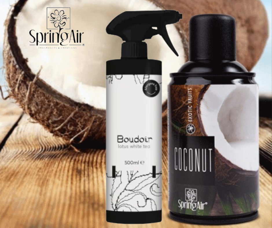 Pachet Odorizare Coconut/Lotus White Tea -Rezerva odorizanta 250ml+Odorizant ambiental 500ml