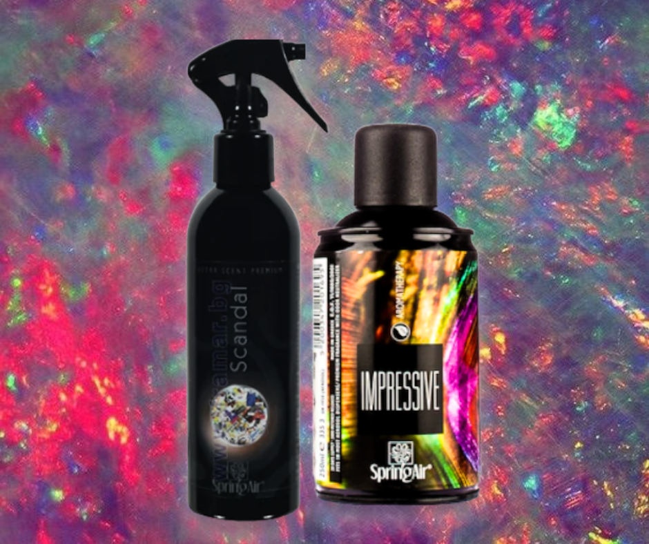 Pachet Odorizare Impressive/Scandal -Rezerva odorizanta 250ml+Odorizant ambiental 200ml