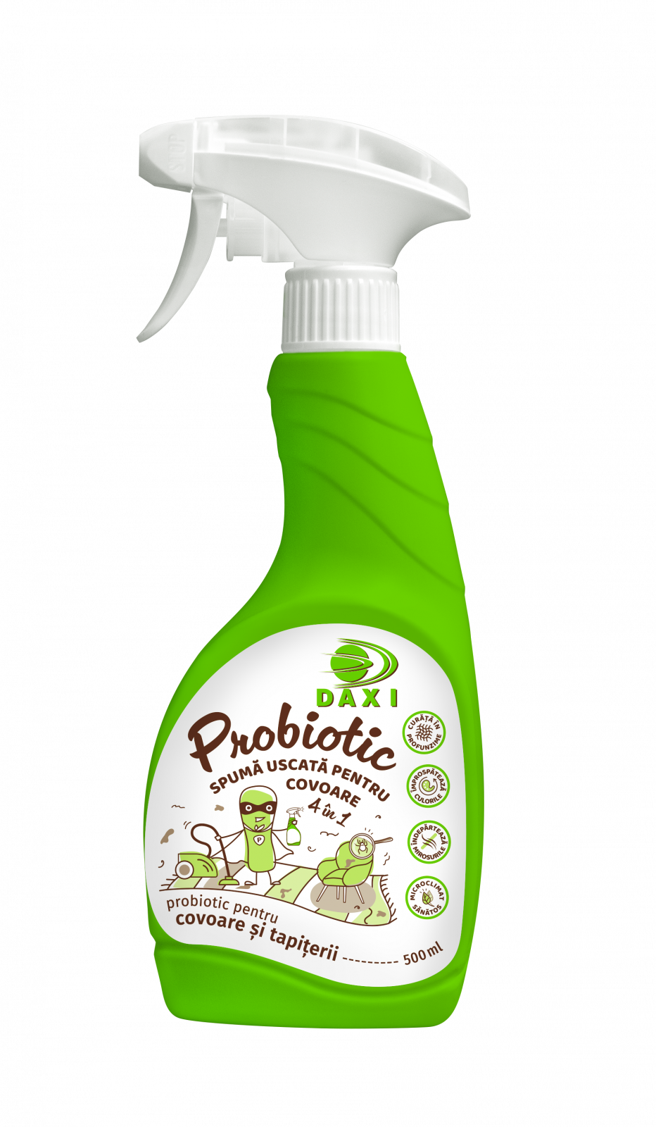 Probiotic spuma uscata pentru covoare, 4 în1, 500 ml