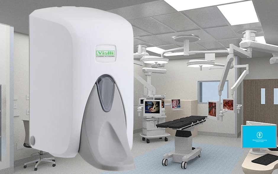 Dozator sapun lichid Vialli S5M, clapeta actionare cu cotul, 500ml, Alb