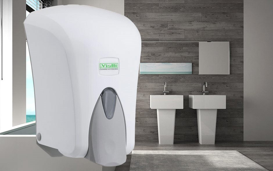 Dozator alb cu rezervor pentru sapun lichid 1000ml S6