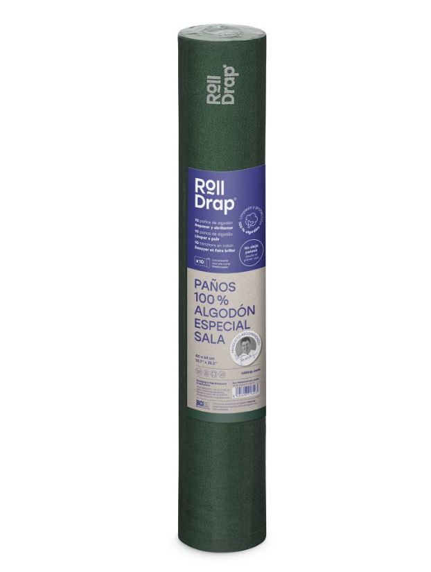 Rola 10 lavete pentru sectorul profesional, Verde, 40x64 - Roll Drap