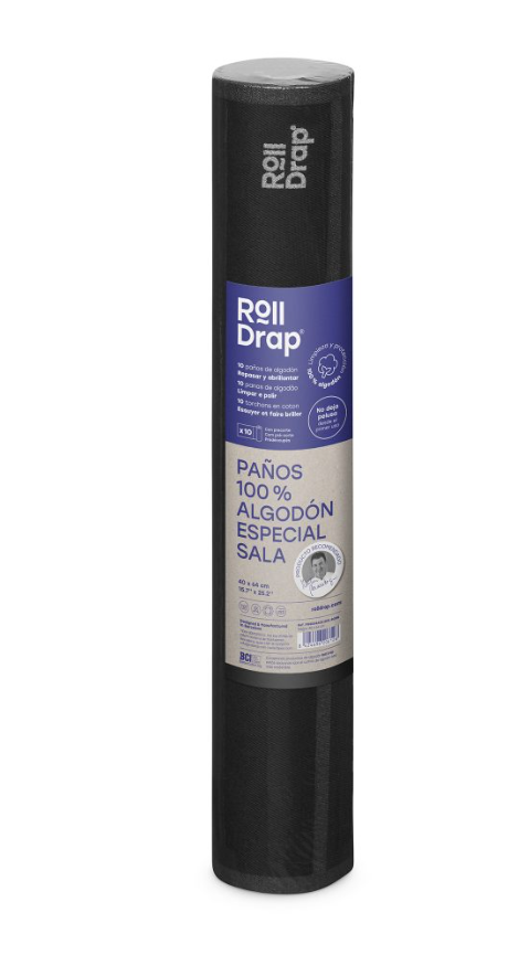 Rola lavete speciale de bucatarie, 100% bumbac, 40x64 cm, Negre (10 buc)