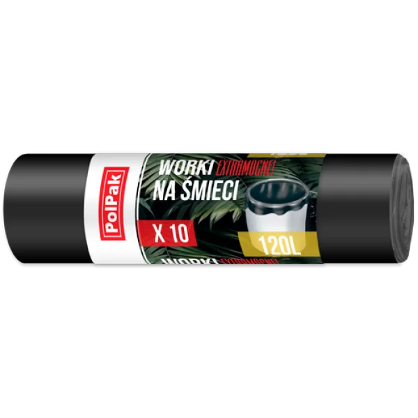 Saci menajeri, 120l, negri, 10 buc, super rezistenti