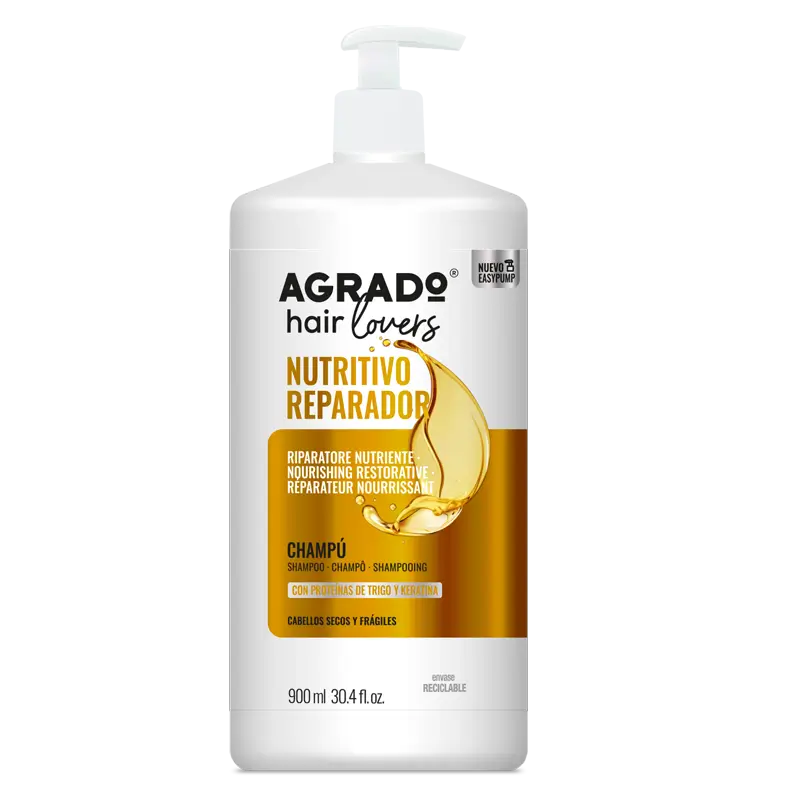 Sampon pentru par uscat cu efect hranitor, 900ml (cu pompită)