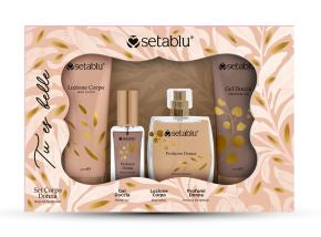 Set cadou dama,Tu es Belle,(Parfum 50 ml + mini parfum 20 ml +Lotiune de corp 50ml Gel de dus 50ml