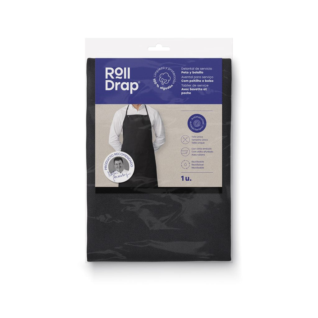 Sort cu pieptar si buzunar,negru,Roll Drap