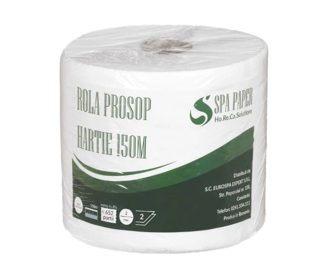 Pachet 2 role hartie igienica mini jumbo, Spa Paper,alba,150l/rola