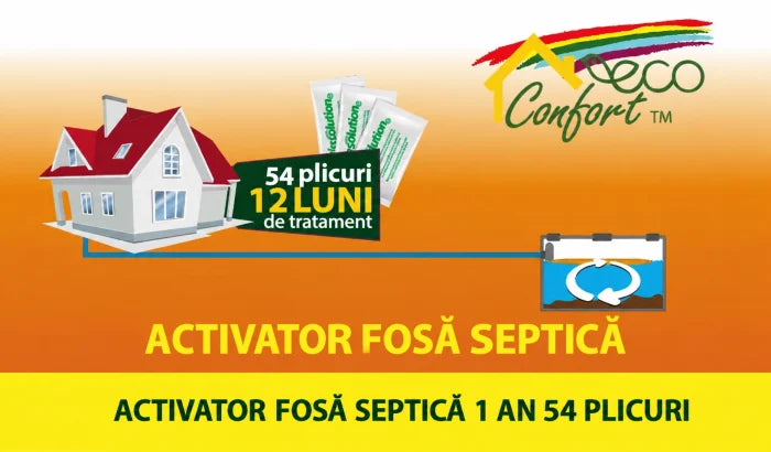 Activator pentru fose septice, 1 an 54 plicuri, tratament 12 luni