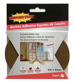 Banda izolatoare spuma cauciuc pentru usi si geamuri ,6m X 9mm