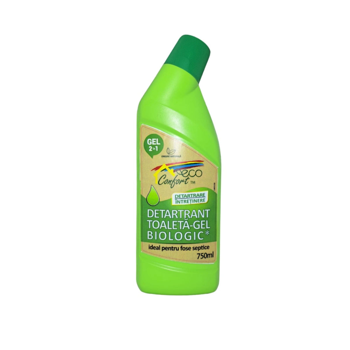 Detartrant si gel biologic 2 in 1 pentru curatarea vasului WC si pentru fose septice, 750ml