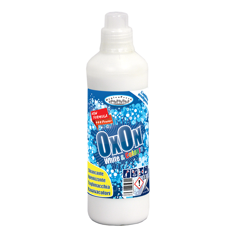 Detergent cu oxigen activ pentru indepartarea petelor de pe tesaturi albe si colorate OxOn,1L