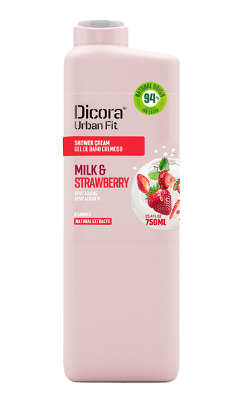 Gel de dus cu Vitamina B, lapte si capsuni, 750ml