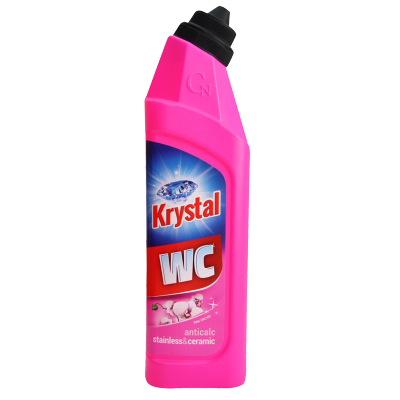 KRYSTAL WC Detartrant forte pentru oțel inoxidabil și ceramică,roz 750ml