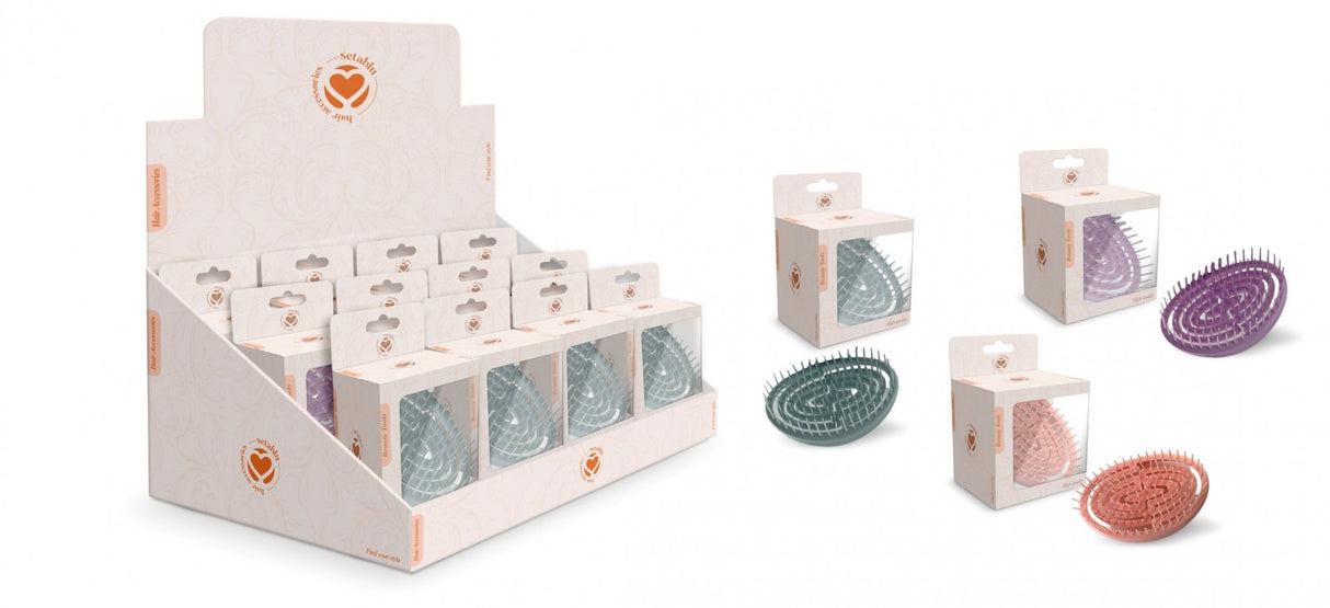 Mini perie pentru par ovala, culori diferite