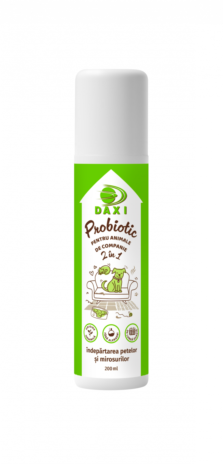 Probiotic pentru indepartarea petelor si mirosurilor animalelor de companie, 2in1, Daxi